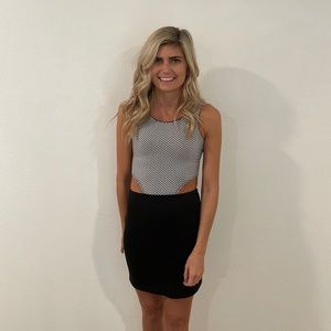 Black and White Polkadot Dress - Small